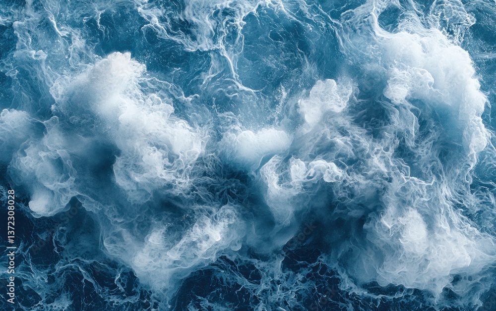 Abstract Ocean Waves with White Foam Abstract Ocean Waves with White Foam
