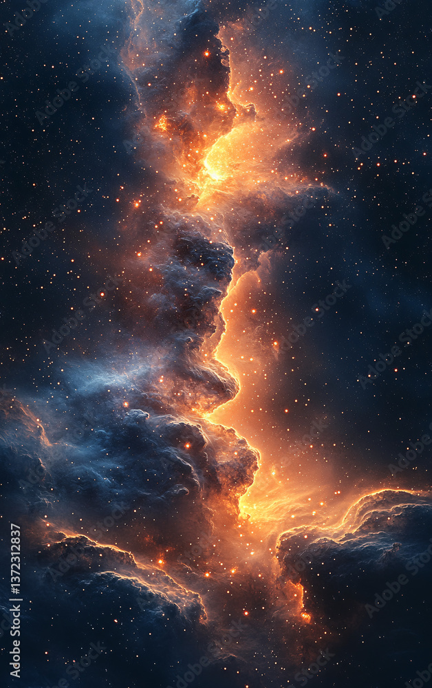 spiral galaxy in deep space with glowing orange and blue nebula clouds surrounded by stars and cosmic dust high detail astronomy background for science and celestial visualization
spiral galaxy in deep space with glowing orange and blue nebula clouds surrounded by stars and cosmic dust high detail astronomy background for science and celestial visualization