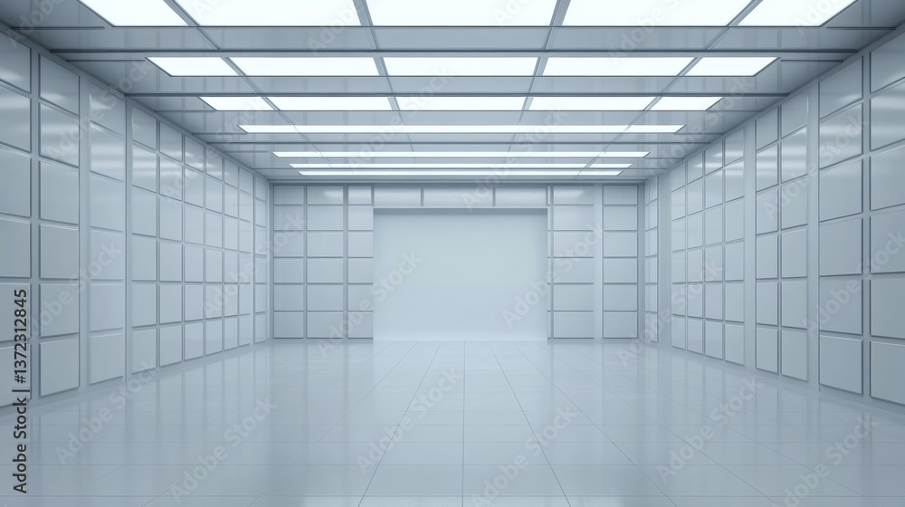 a studio background with a lot of white cubes, realistic a studio background with a lot of white cubes, realistic