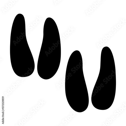 goat footprints, Goat or deer hoof paw.