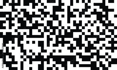The vector illustration presents a black and white QR code, designed with precision for digital scanning, enhancing modern technology and seamless access to online information efficiently.

