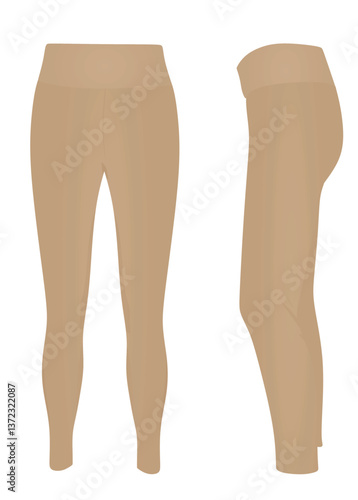 Brown woman leggings. vector illustration