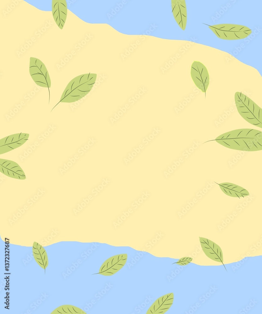 Naklejka premium green leaves frame