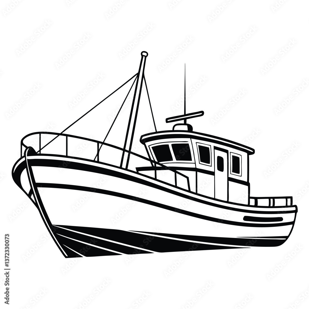 Fishing boat vector illustration. Fishing boat vector illustration.