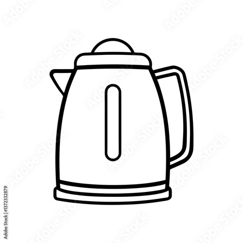 Electric kettle line art illustration