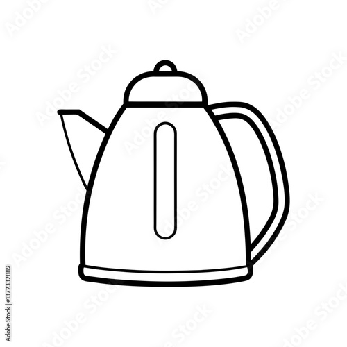 Electric kettle line art illustration