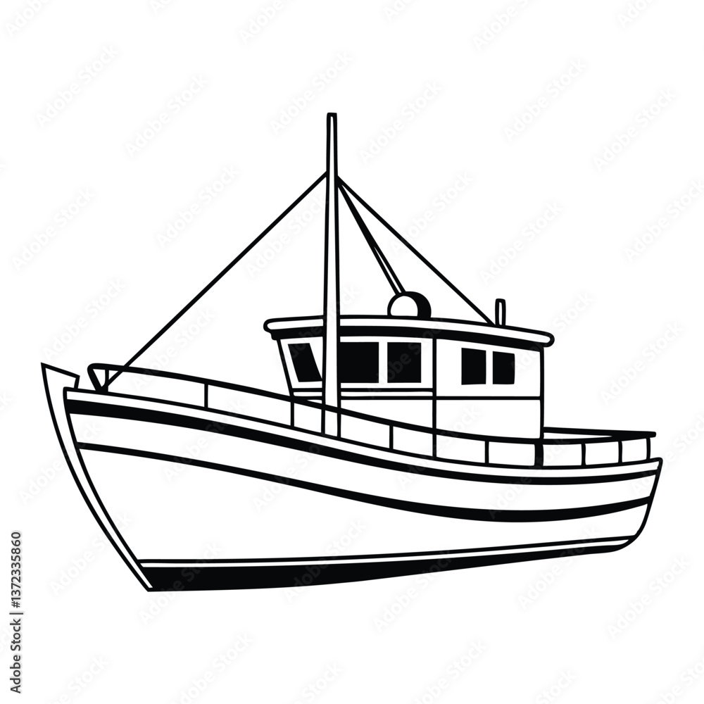 Fishing boat vector illustration. Fishing boat vector illustration.
