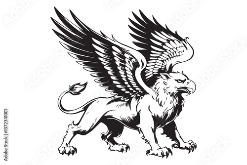 griffin Black and White Vector