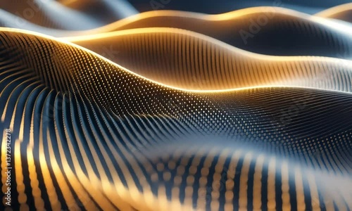 Wallpaper Mural Abstract wavy lines with glowing dots Torontodigital.ca