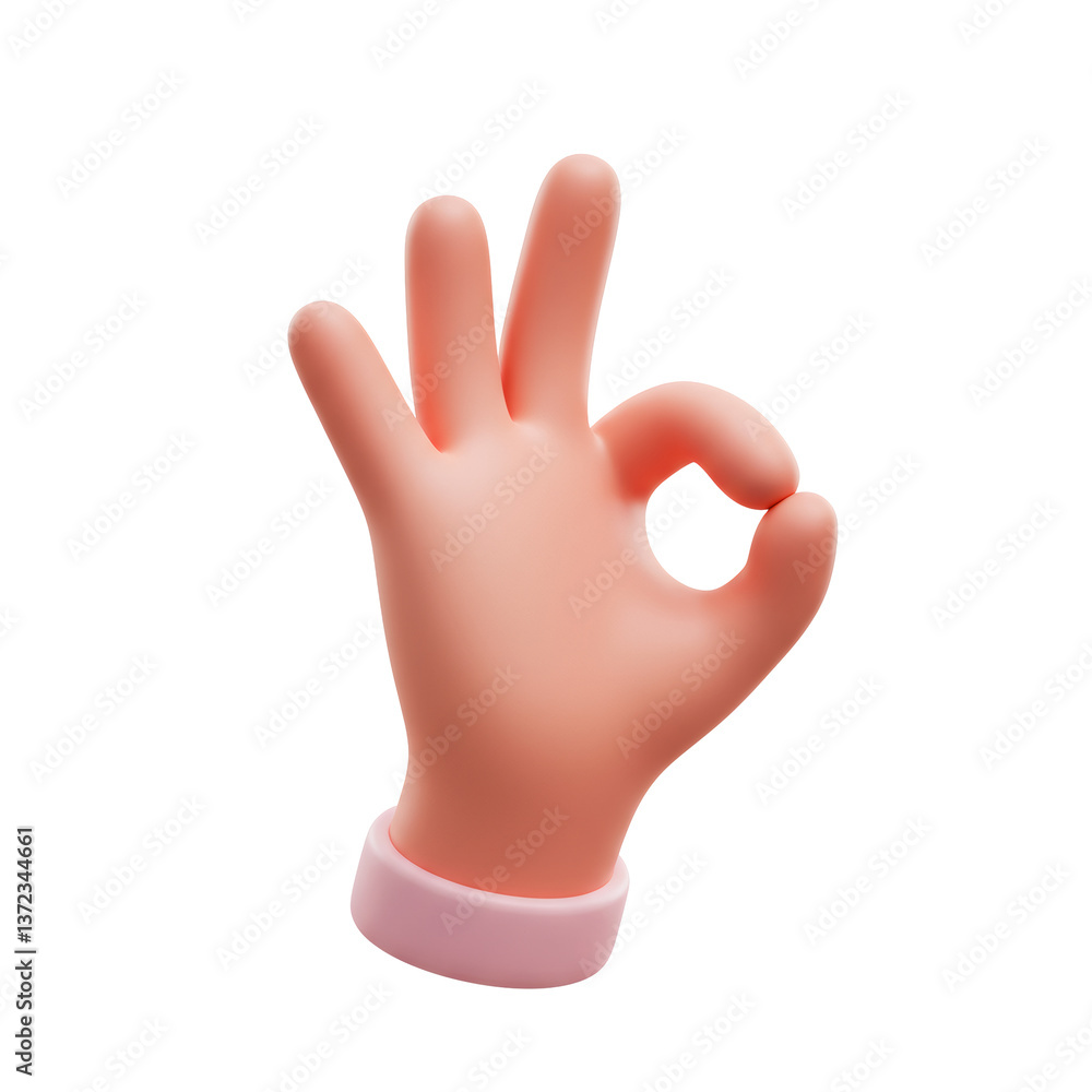 3D Rendered Hand Forming Okay Gesture on Transparent Background 3D Rendered Hand Forming Okay Gesture on Transparent Background