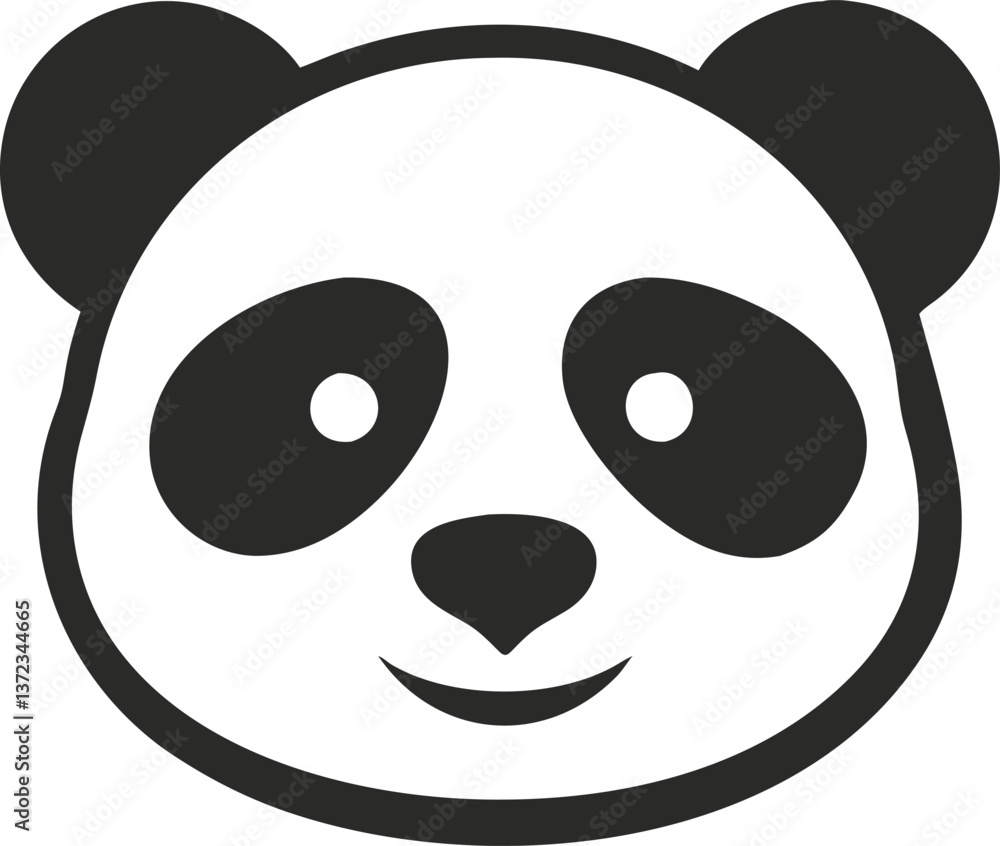 Cute panda face vector icon, a fun animal head illustration Cute panda face vector icon, a fun animal head illustration