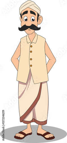 indian village men cartoon character design