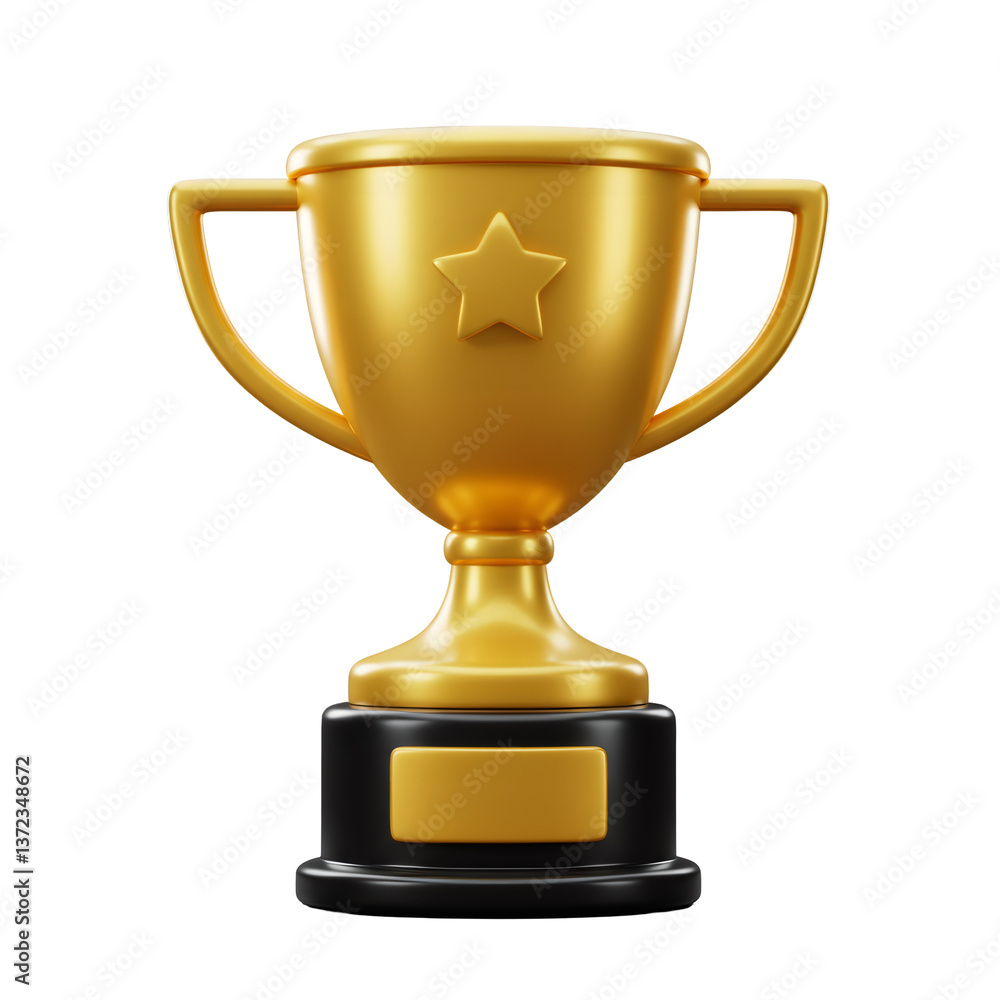 Gold Trophy With Star 3D Render Gold Trophy With Star 3D Render