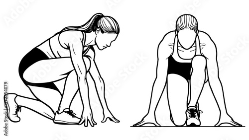 Female Runner Crouch Start.