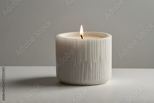 Wallpaper Mural stylish candle on neutral background Torontodigital.ca