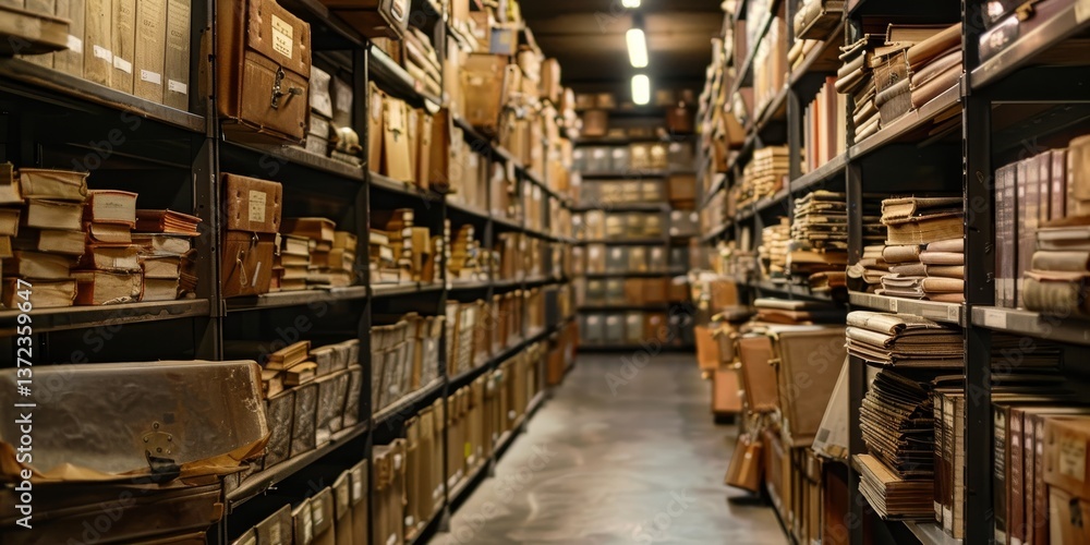 Fototapeta premium Access the world of digital archives with seamless database management for efficient document organization