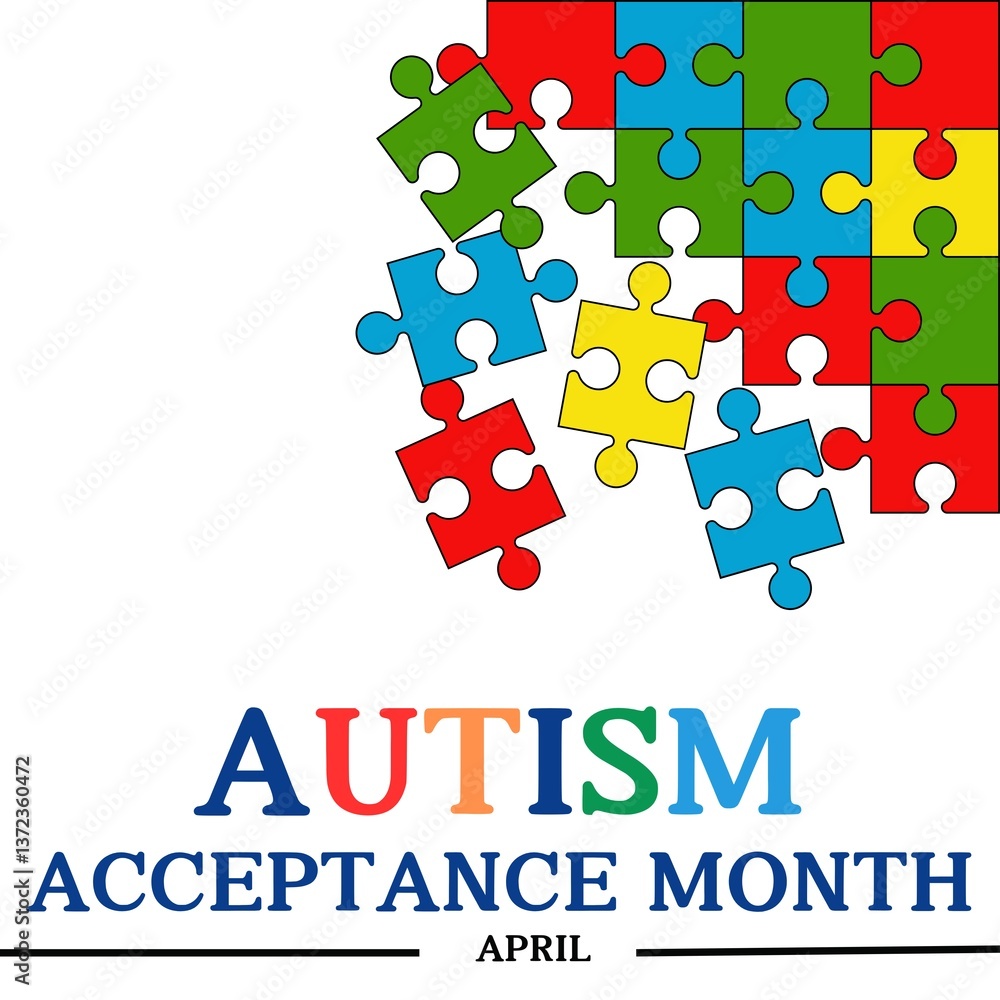 Fototapeta premium autism acceptance month 