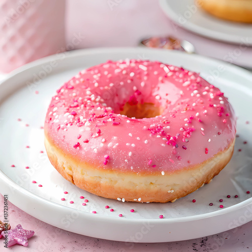 donut with pink icing