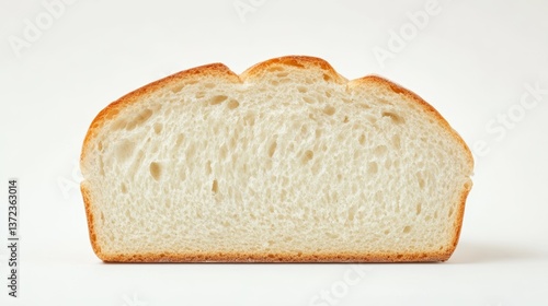 Freshly Baked Chopped White Bread Displayed in a Rustic Bread Hut Setting on a Minimal White Background for Culinary Inspiration