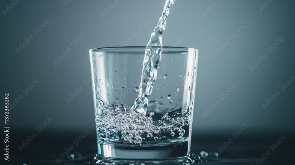 High quality stock image of water pouring into a clear glass under natural light High quality stock image of water pouring into a clear glass under natural light