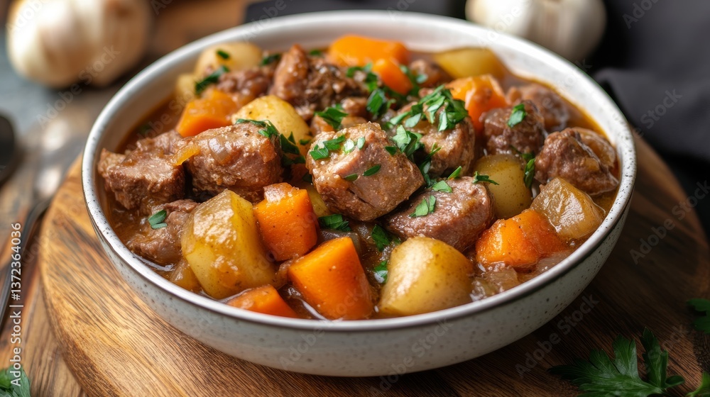 Rustic Culinary Scene Illustrating Traditional Irish Stew Cooking With Fresh Natural Ingredients Rustic Culinary Scene Illustrating Traditional Irish Stew Cooking With Fresh Natural Ingredients