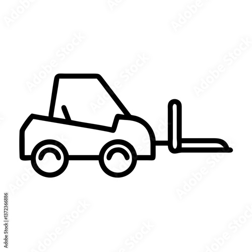 Telehandler Icon in Minimalist Style on Clear Background  