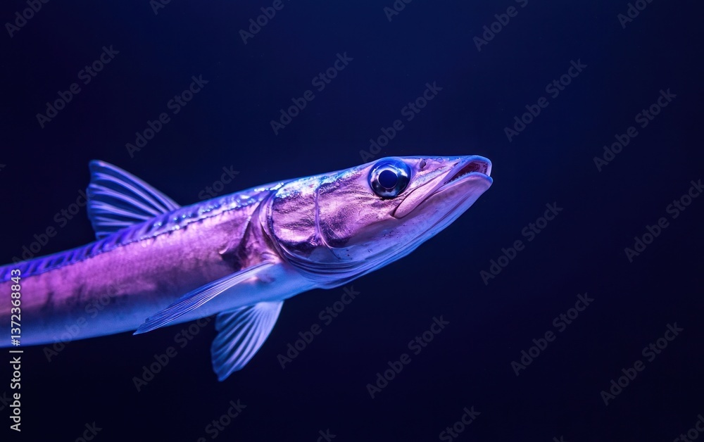 Fototapeta premium Purple Fish in Dark Blue Water