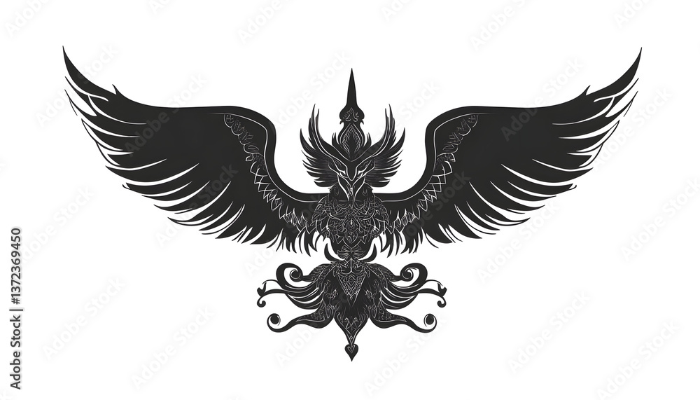 Naklejka premium Garuda logo silhouette , clipping path - 