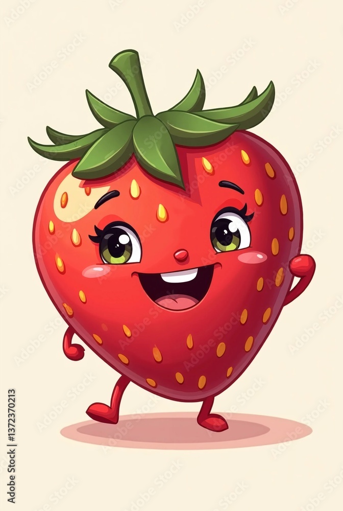 Fototapeta premium funny cartoon strawberry