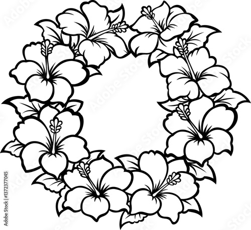 floral background with hibiscus flowers