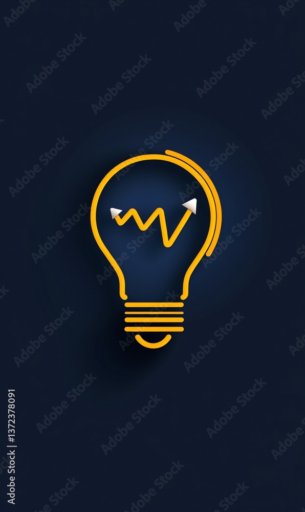 Lightbulb with Growth Chart Lightbulb with Growth Chart