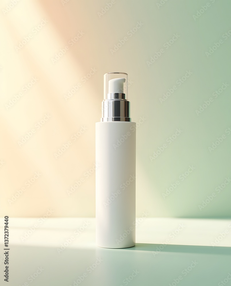 Elegant Skincare Pump Bottle Mockup in Soft Pastel Glow | Luxury Beauty Aesthetic Elegant Skincare Pump Bottle Mockup in Soft Pastel Glow | Luxury Beauty Aesthetic