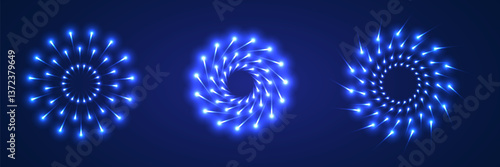 Neon magic circle. Futuristic light circle and circle. Light frame. Vector. Magic portal.