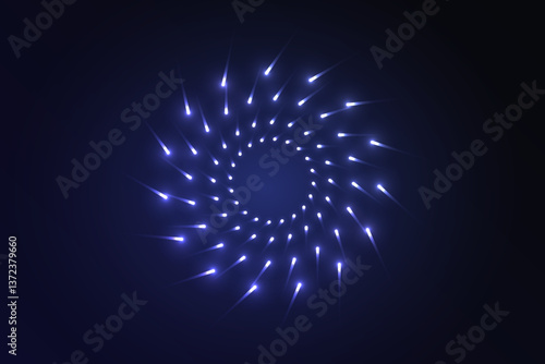 Neon magic circle. Futuristic light circle and circle. Light frame. Vector. Magic portal.