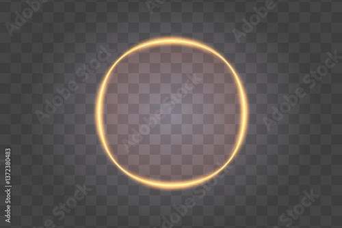 Neon magic circle. Futuristic light circle and circle. Light frame. Vector. Magic portal.