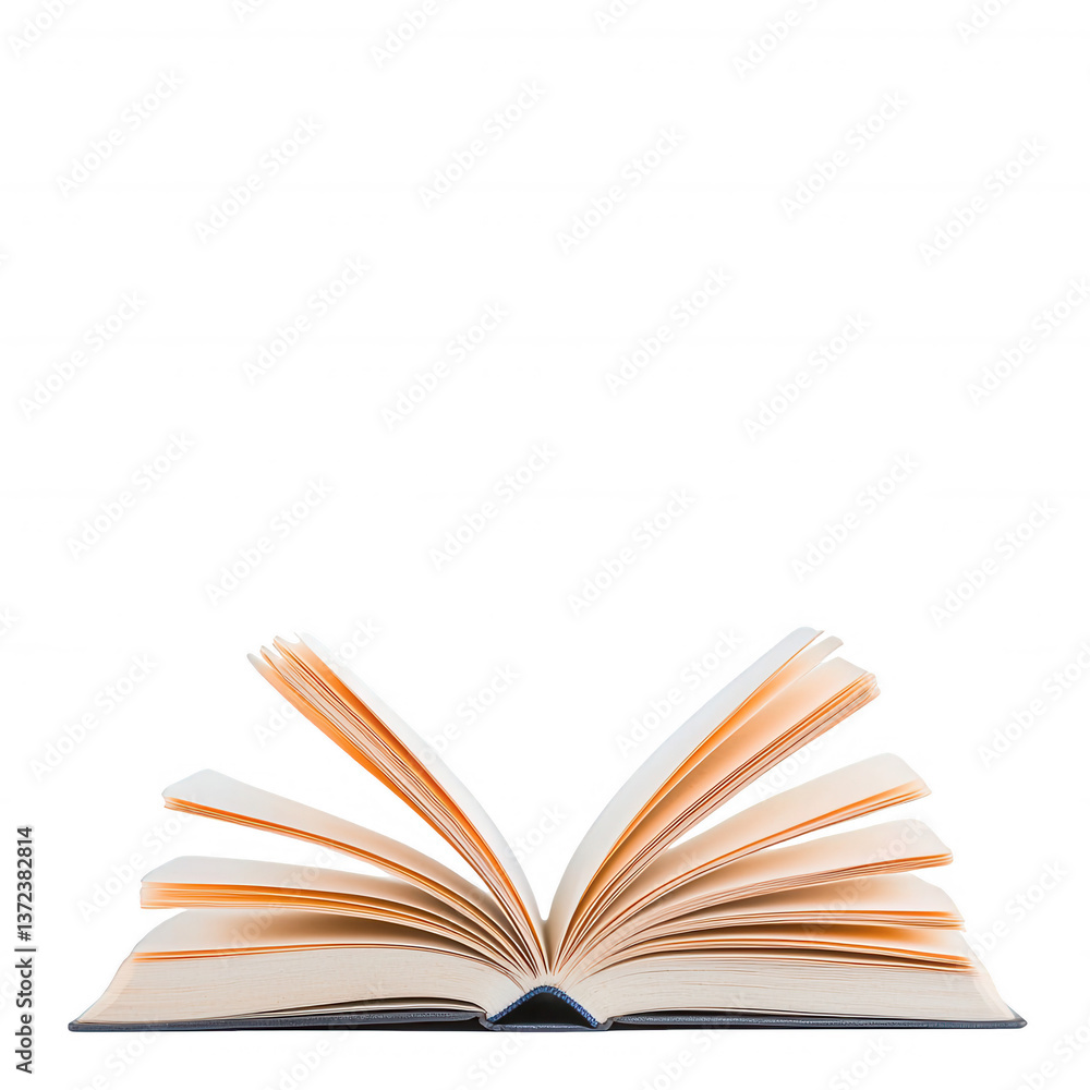 Obraz premium An open book with pages fanned out, showcasing the beauty of reading and literature. Ideal for education and learning themes.