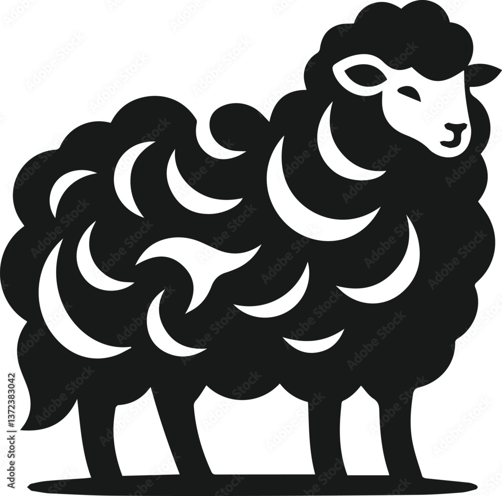 Fototapeta premium Sheep animal vector silhouette