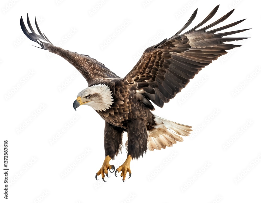Obraz premium Majestic Bald Eagle in Flight