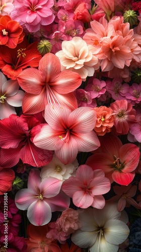 Vibrant Pink Floral Arrangement with Beautiful Blooms in a Colorful Garden Setting