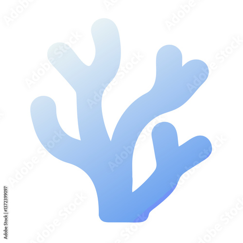 Blue Coral Reef Illustration with Gradient Color Design  