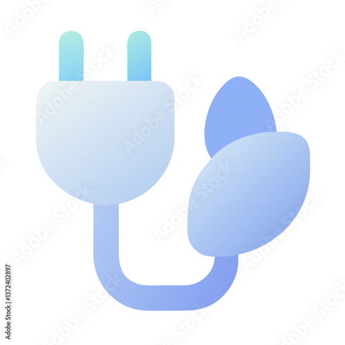 Electric Plug with Leaf Symbolizing Eco-Friendly Energy  