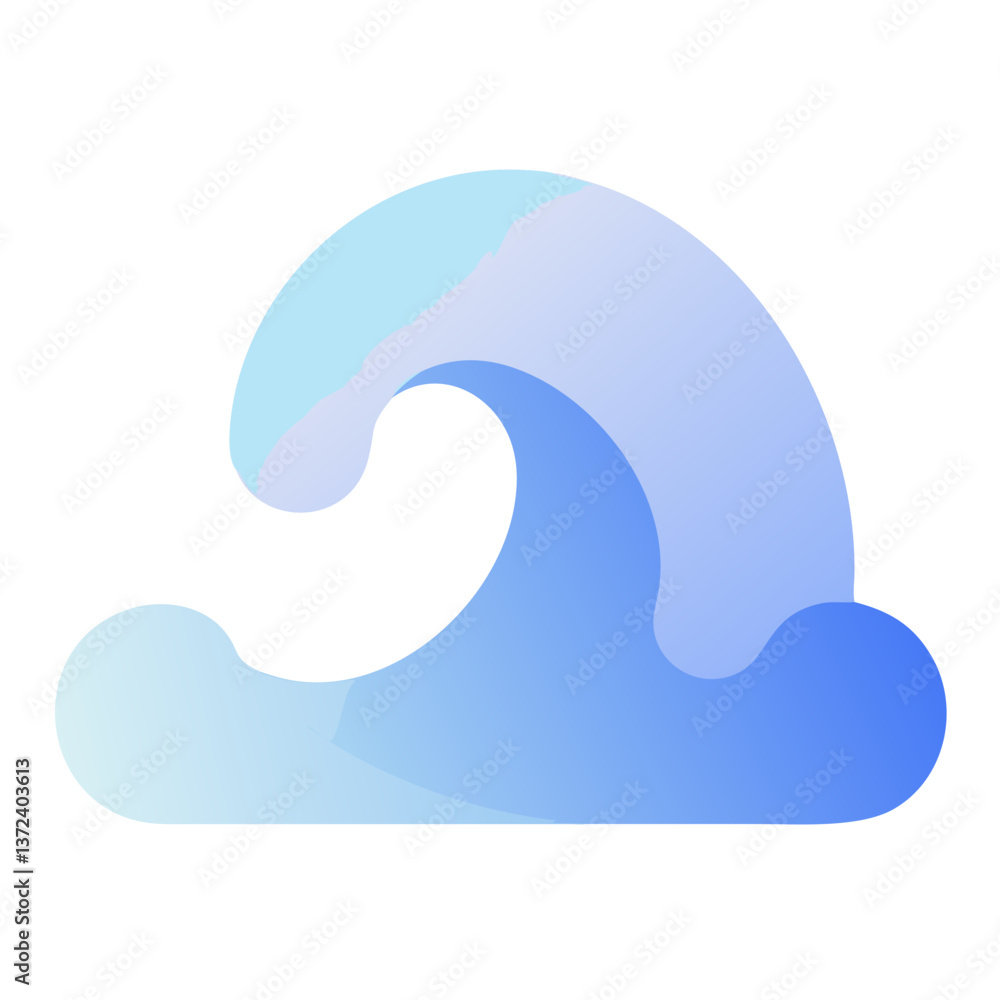 Ocean wave illustration in soft colors representing tranquility Ocean wave illustration in soft colors representing tranquility