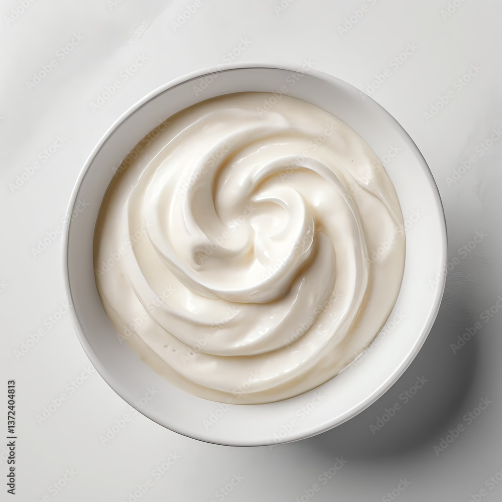 Swirled Cream in White Bowl Swirled Cream in White Bowl