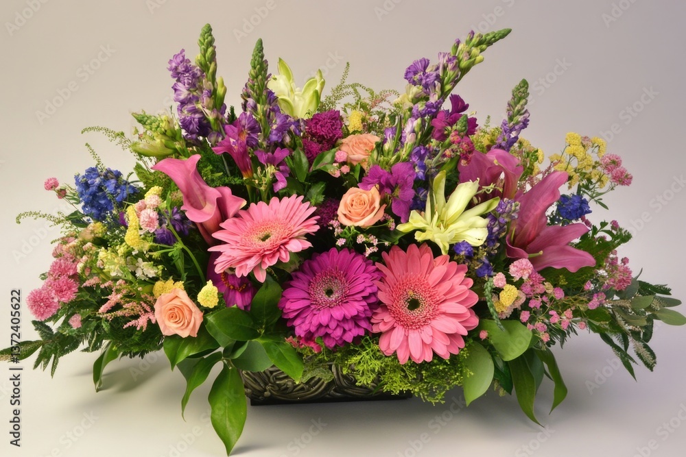 a vibrant arrangement featuring a variety of colorful blooms a vibrant arrangement featuring a variety of colorful blooms
