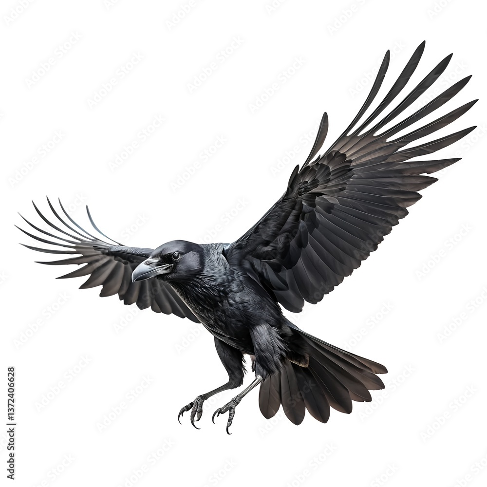 Fototapeta premium Raven in Flight