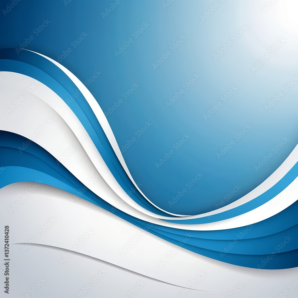 Obraz premium Abstract Blue and White Wave Background