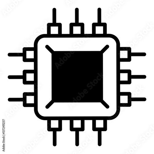 Micro chip icon isolated on white background