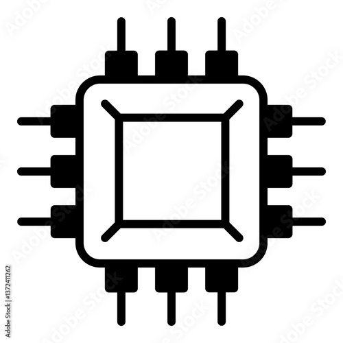 Micro chip icon isolated on white background
