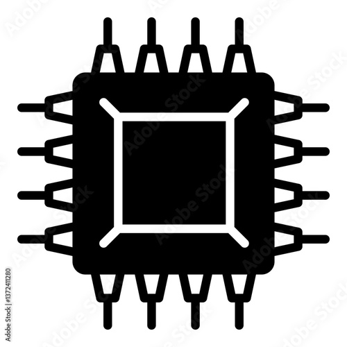 Micro chip icon isolated on white background
