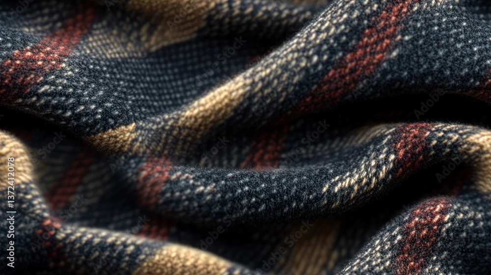 Close-up of a Textured Plaid Fabric Close-up of a Textured Plaid Fabric